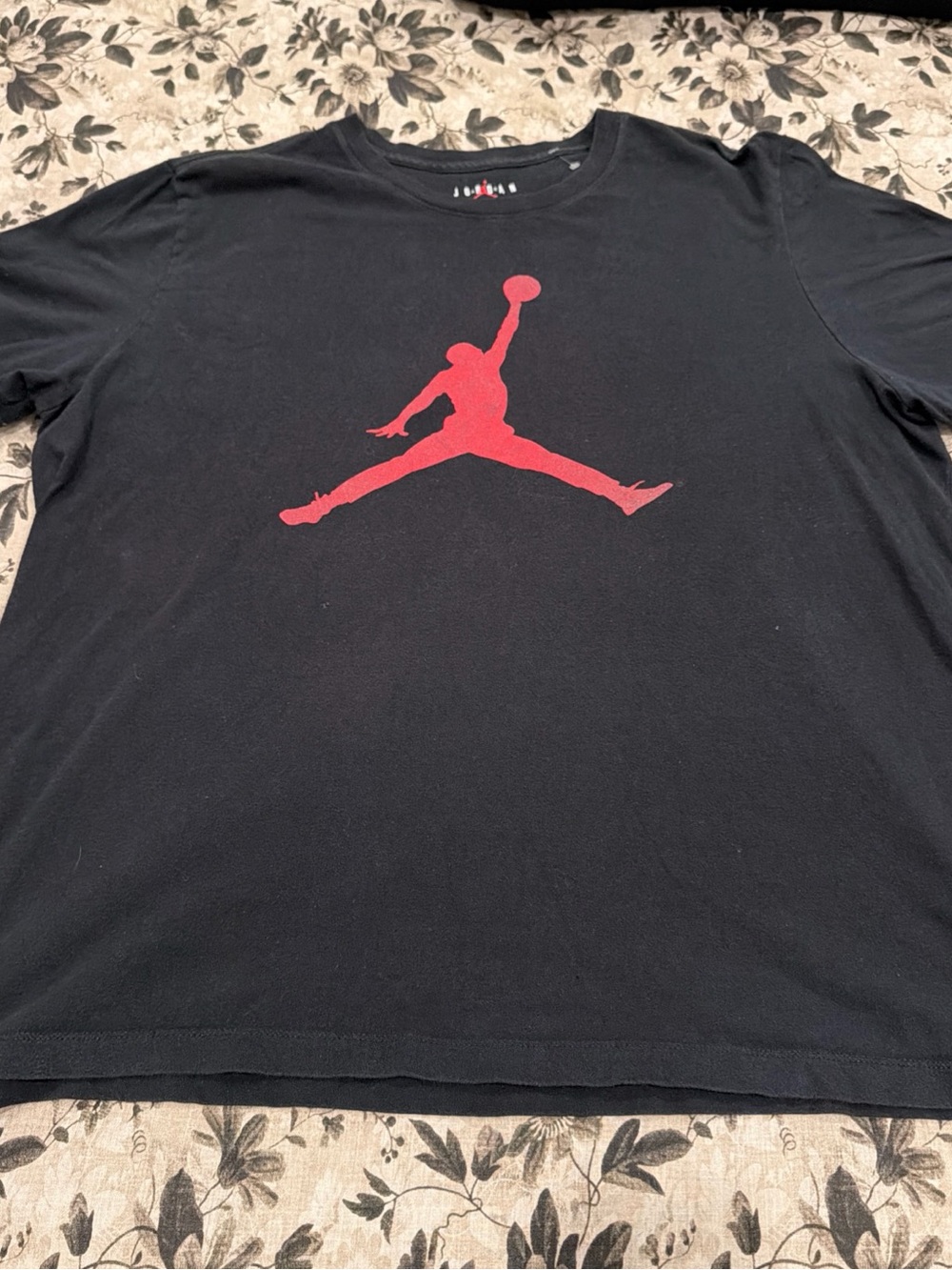 Jordan Men’s Black Tee with Red Jumpman Graphic